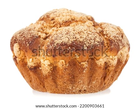 Cupcake isolated on white background. Detail for design. Design elements. Macro. Full focus. Background for business cards, postcards and posters