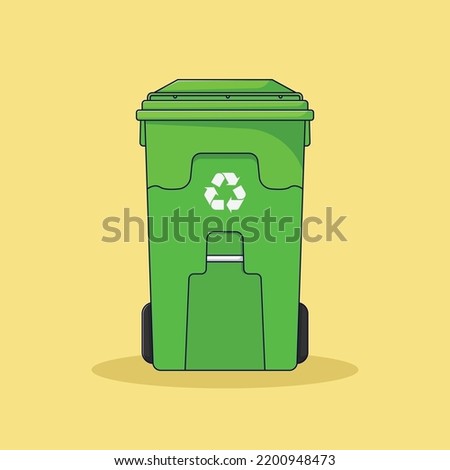 Recycle Bin Vector Illustration. Trash Can. Garbage Can. Flat Cartoon Style Suitable for Web Landing Page, Banner, Flyer, Sticker, Card, Background, T-Shirt, Clip-art