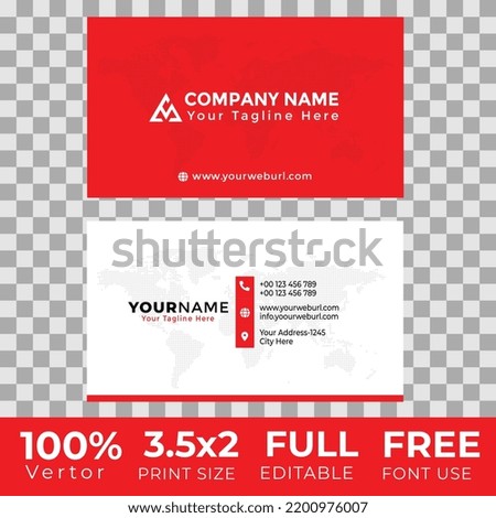 Red White Clean style modern business card template
