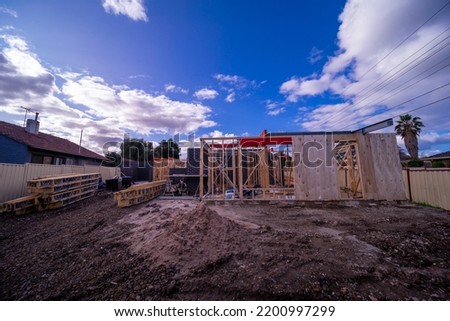 Construction of a Brick houses in Melbourne Victoria Australian Suburbia 