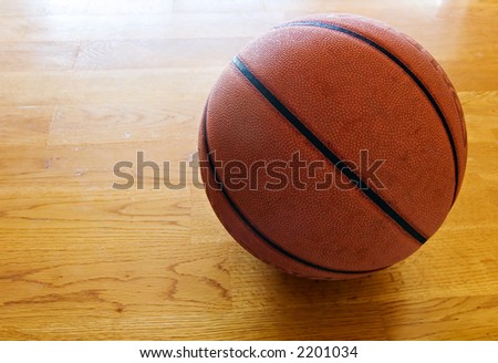 Basketball on Gym Floor