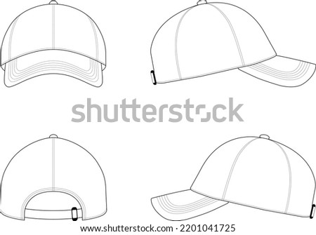 Technical cap. Front, Back and Sides Royalty-Free Stock Photo #2201041725