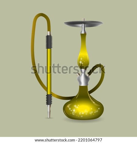 Yellow stylized glass hookah with magic potion inside