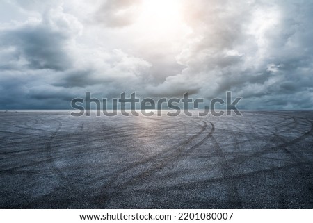 Asphalt road and sky cloud background