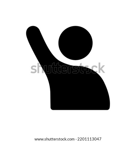 Participate vector icon raising hand icon. Business finance buying. Royalty-Free Stock Photo #2201113047