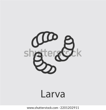 larva icon vector icon.Editable stroke.linear style sign for use web design and mobile apps,logo.Symbol illustration.Pixel vector graphics - Vector
