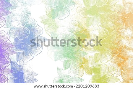 Light Multicolor vector elegant template with flowers. Brand new colored illustration with flowers. Pattern for wallpapers, coloring books.