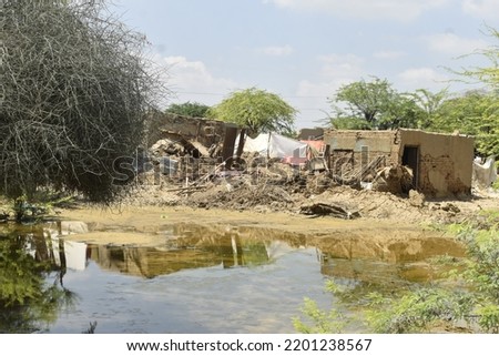 Recent devastation of flood in Pakistan which damage more than one third area   Royalty-Free Stock Photo #2201238567