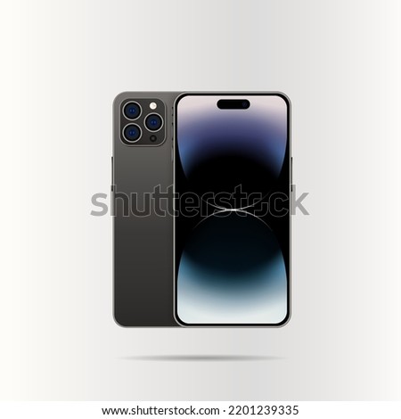 Smartphone. Front and back view illustration. 