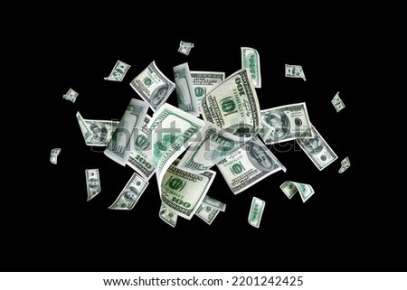 Money falling. American money. Washington American cash, usd background