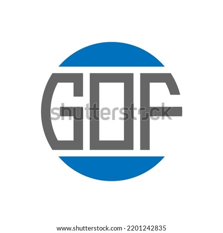 GOF letter logo design on white background. GOF creative initials circle logo concept. GOF letter design.
