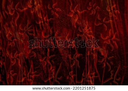 Fiery texture with red flowers