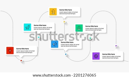 Infographic template with icons and 6 options or steps. Line. Can be used for workflow layout, diagram, banner, webdesign. Vector illustration Royalty-Free Stock Photo #2201276065