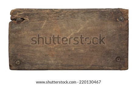 Old plank of wood isolated on white background with Clipping Path.