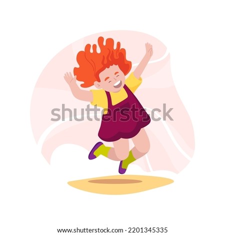 Happiness isolated cartoon vector illustration. Happy kid showing emotions, smiling little girl having fun, child psychology, socio-emotional development, people lifestyle vector cartoon.
