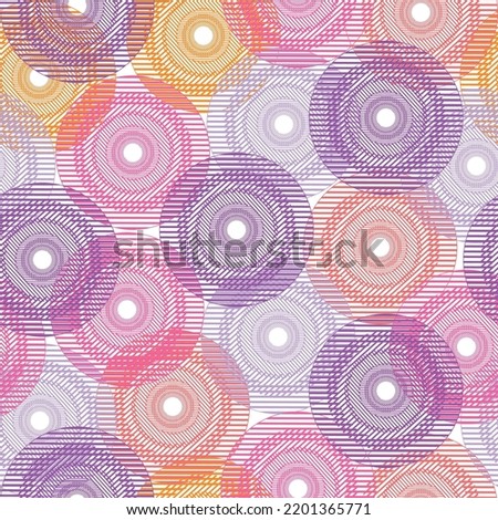 Seamless pattern of colorful dots and geometric circle modern on white background - Vector illustration seamless dots modern pattern. 