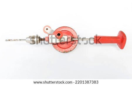 manual mechanical drill, brace, on a white isolated background