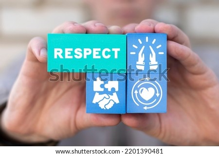 Business concept of respect and trust. Give and get respect. Royalty-Free Stock Photo #2201390481