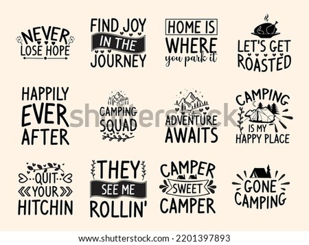 Set of camping  t-shirt design  