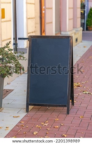 Empty Black Chalkboard Street Sign Copy Space