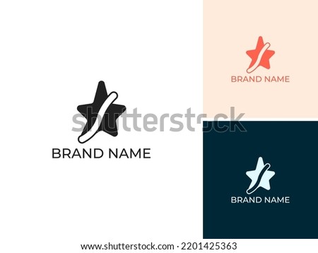ILLUSTRATION STAR WITH LINE LOGO ICON SIMPLE TEMPLATE DESIGN VECTOR 