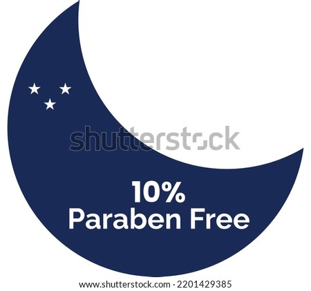 10% Paraben Free Product Label Sign for product vector art illustration with stylish font and blue white color
