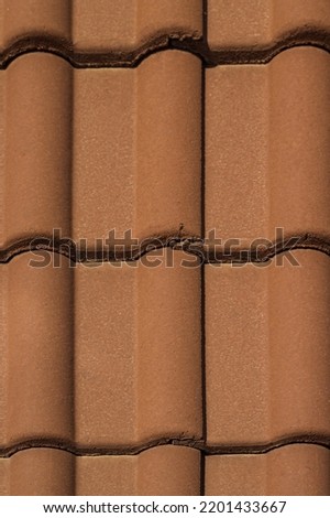 Texture of ceramic tiles. Roof of the house. 3d. Closeup.