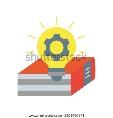 Bulb, knowledge, books colored icon. Simple colored element illustration. Bulb, knowledge, books concept symbol design from education set. Can be used for web and mobile