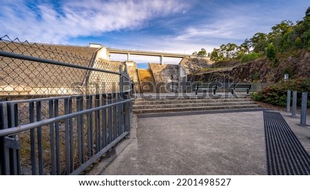 Hinze Dam built in 1976 across the Nerang River in South East Queensland, Australia Royalty-Free Stock Photo #2201498527