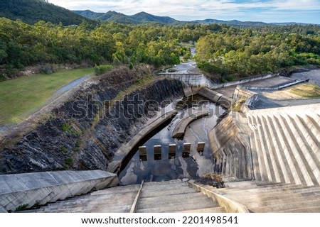 Hinze Dam built in 1976 across the Nerang River in South East Queensland, Australia Royalty-Free Stock Photo #2201498541