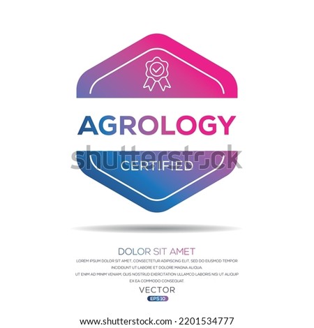 Creative (Agrology) Certified badge, vector illustration. Royalty-Free Stock Photo #2201534777