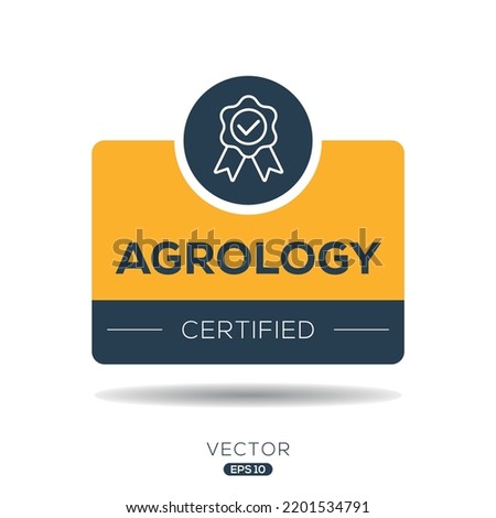 Creative (Agrology) Certified badge, vector illustration. Royalty-Free Stock Photo #2201534791