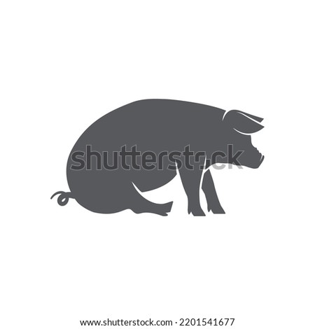 Pig pictogram icon vector. Vector illustration of pig silhouette. pork vector icon. Vector illustration