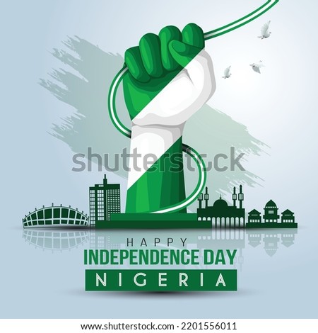 happy independence day Nigeria.1st October background. vector illustration design Royalty-Free Stock Photo #2201556011