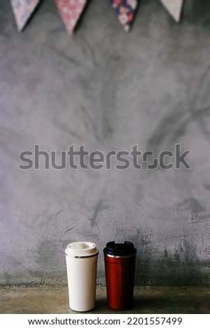 Personal thermos water container for travel, stock photo