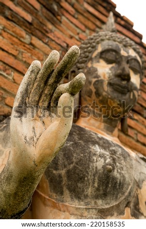 Buddha hand at ruin of Sukhothai