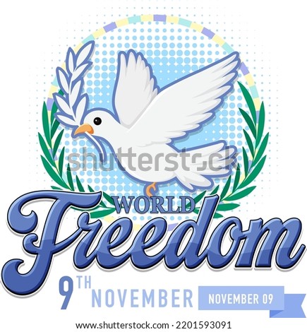 World Freedom Day Logo Design illustration