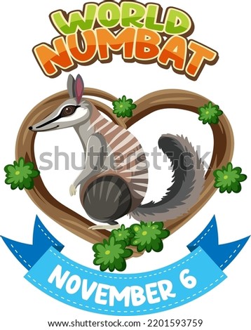 World Numbat Day Banner Logo illustration