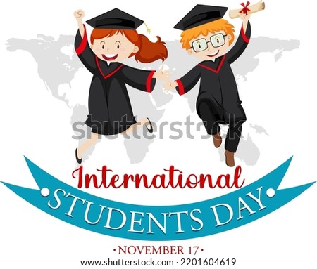 International Student Day Banner Design illustration