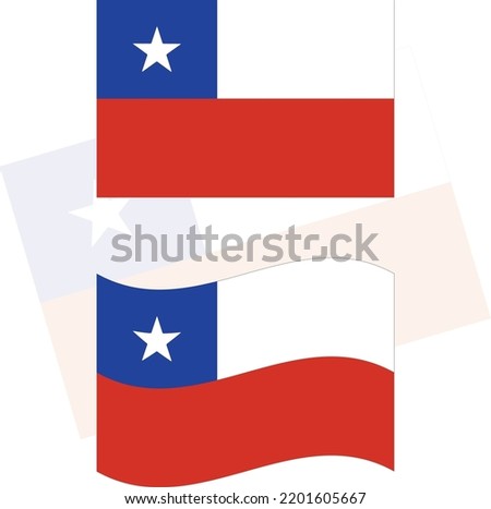 Chile Country Flag (South American Country), South American Country Chile Original Flag - Vector