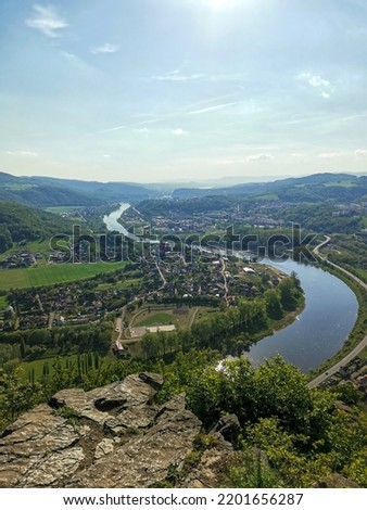 Fantastic view from the rock named Goat hill. Výhled na Valtířov a Neštěmice z Kozího vrchu.