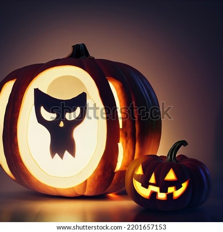Halloween pumpkin decorations. Happy Halloween party background.