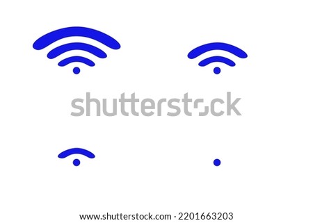 wi-fi or wireless signal with four varieties; strong until weak