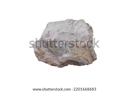 A sample natural raw of shale stone is isolated on white background. Royalty-Free Stock Photo #2201668683