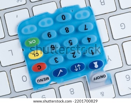 financial institution keypad on a computer keyboard 