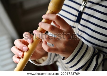 flute recorder - play flute Royalty-Free Stock Photo #2201723769