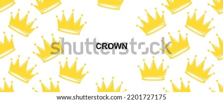 Crown background design with copy space. Golden crown frame on white background. Vector illustration eps10