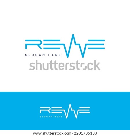 This logo uses the letter Revive and in logo Heartbeat vector uses Royalty-Free Stock Photo #2201735133