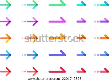 colorful arrow vector icon set