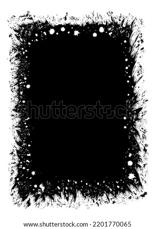 Abstract grunge texture frame white and black, rough background template